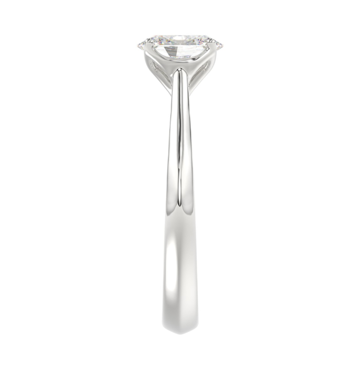 1CT Certified Oval Lab-Grown Diamond Solitaire Engagement Ring 14K White Gold ( Color F-G, Clarity Vs1/Vs2 )