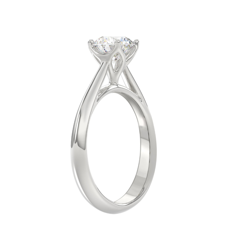 1CT Certified Round Lab-Grown Diamond  Solitaire Engagement Ring 14K White Gold ( Color F-G, Clarity Vs1/Vs2 )