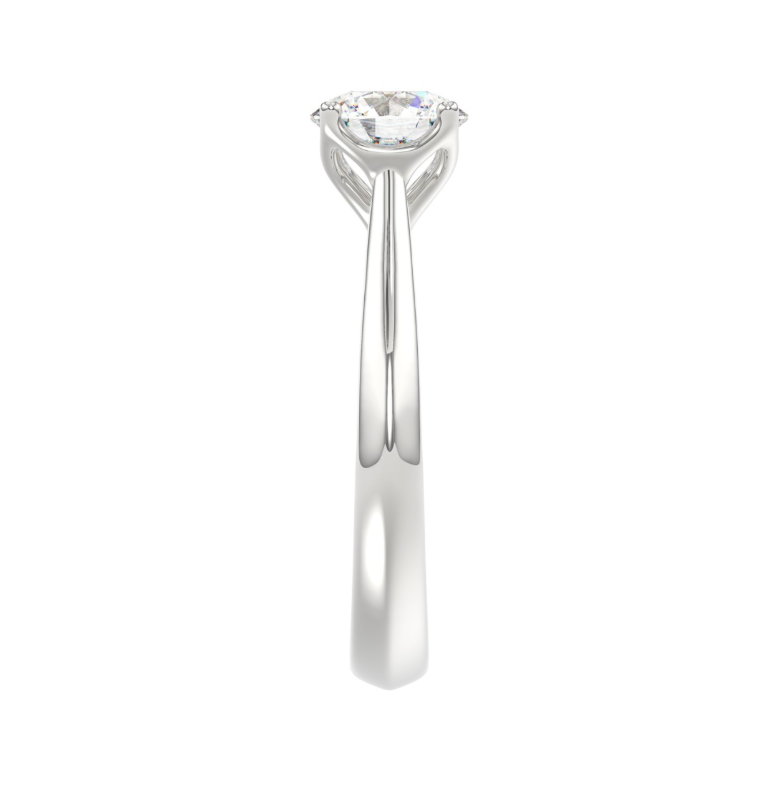 1CT Certified Round Lab-Grown Diamond  Solitaire Engagement Ring 14K White Gold ( Color F-G, Clarity Vs1/Vs2 )