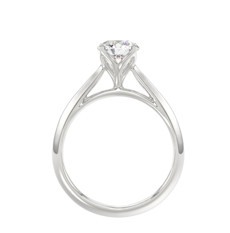 1CT Certified Round Lab-Grown Diamond  Solitaire Engagement Ring 14K White Gold ( Color F-G, Clarity Vs1/Vs2 )