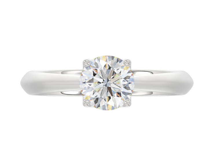 1CT Certified Round Lab-Grown Diamond  Solitaire Engagement Ring 14K White Gold ( Color F-G, Clarity Vs1/Vs2 )