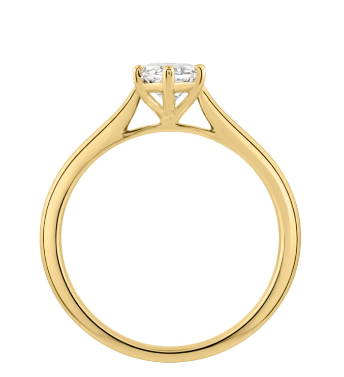 1CT Certified Marquise Lab-Grown Diamond Solitaire Engagement Ring 14K Yellow Gold ( Color F-G, Clarity Vs1/Vs2 )