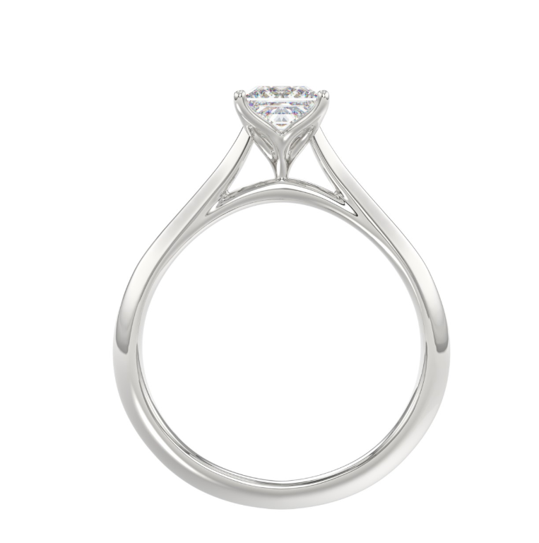 1CT Certified Princess Lab-Grown Diamond Solitaire Engagement Ring 14K White Gold ( Color F-G, Clarity Vs1/Vs2 )