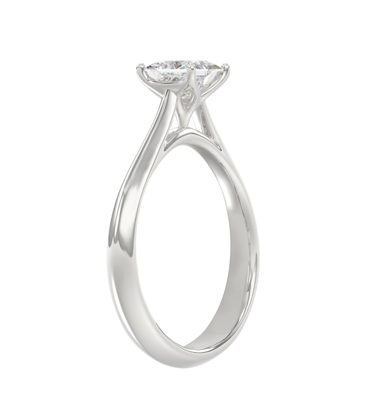1CT Certified Princess Lab-Grown Diamond Solitaire Engagement Ring 14K White Gold ( Color F-G, Clarity Vs1/Vs2 )