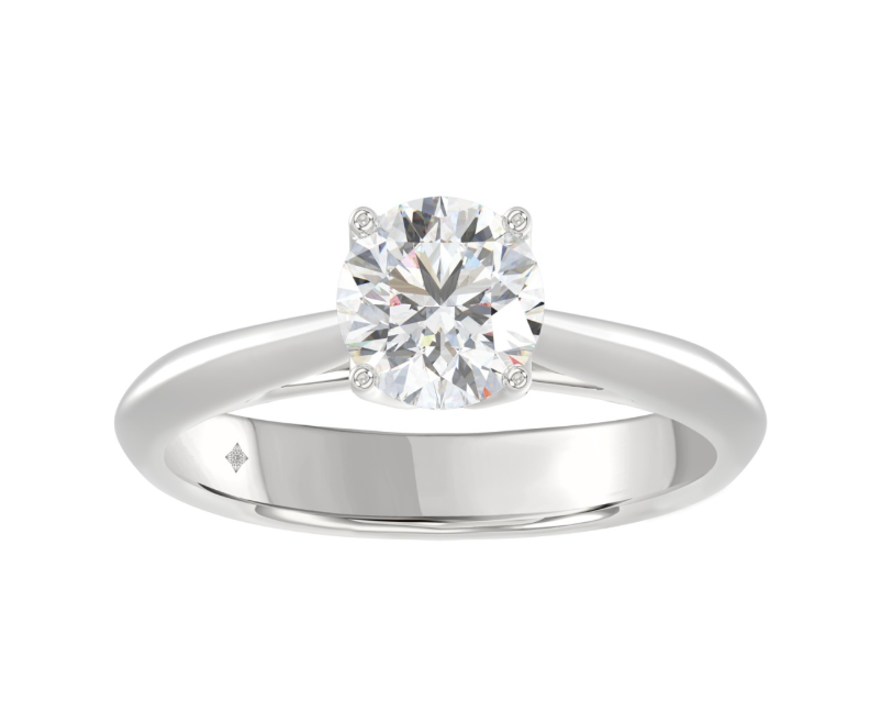 1CT Certified Round Lab-Grown Diamond  Solitaire Engagement Ring 14K White Gold ( Color F-G, Clarity Vs1/Vs2 )