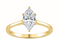 1CT Certified Marquise Lab-Grown Diamond Solitaire Engagement Ring 14K Yellow Gold ( Color F-G, Clarity Vs1/Vs2 )