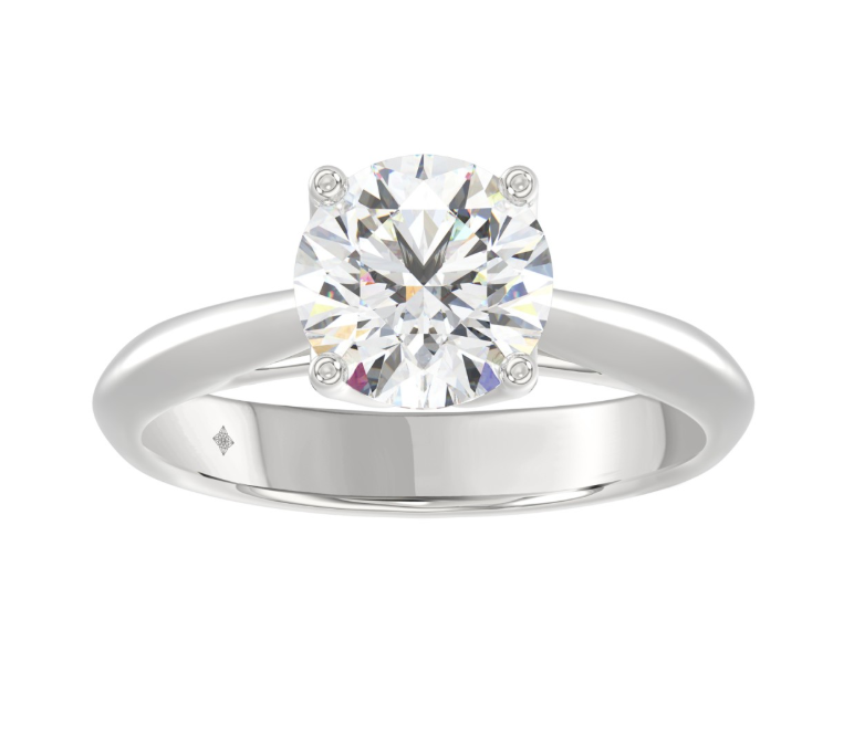 2CT Certified Round Lab-Grown Diamond Solitaire Engagement Ring 14K White Gold ( Color F-G, Clarity Vs1/Vs2 )