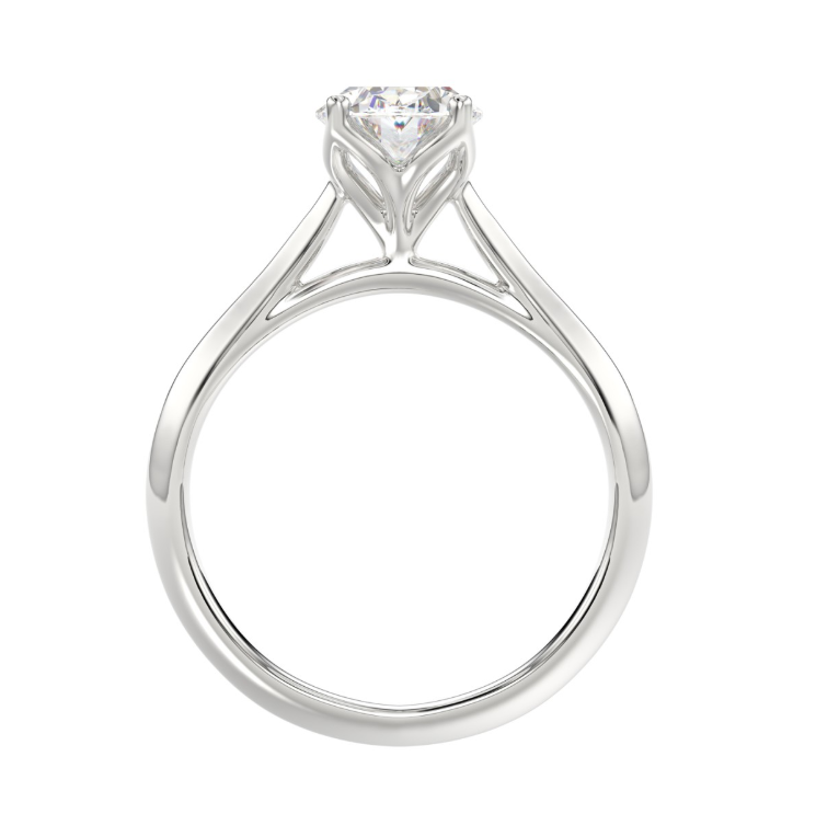 2CT Certified Oval Lab-Grown Diamond Solitaire Engagement Ring 14K White Gold ( Color F-G, Clarity Vs1/Vs2 )
