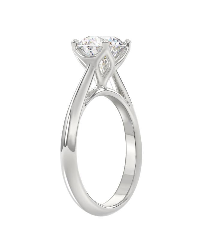 2CT Certified Round Lab-Grown Diamond Solitaire Engagement Ring 14K White Gold ( Color F-G, Clarity Vs1/Vs2 )