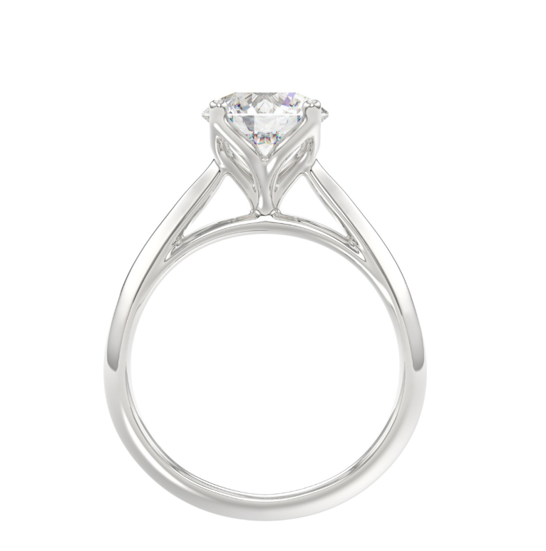 2CT Certified Round Lab-Grown Diamond Solitaire Engagement Ring 14K White Gold ( Color F-G, Clarity Vs1/Vs2 )