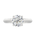 2CT Certified Round Lab-Grown Diamond Solitaire Engagement Ring 14K White Gold ( Color F-G, Clarity Vs1/Vs2 )