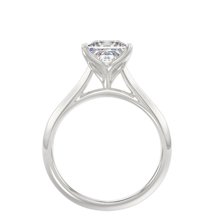 2CT Certified Princess Lab-Grown Diamond Solitaire Engagement Ring 14K White Gold ( Color F-G, Clarity Vs1/Vs2 )