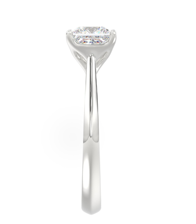 2CT Certified Princess Lab-Grown Diamond Solitaire Engagement Ring 14K White Gold ( Color F-G, Clarity Vs1/Vs2 )