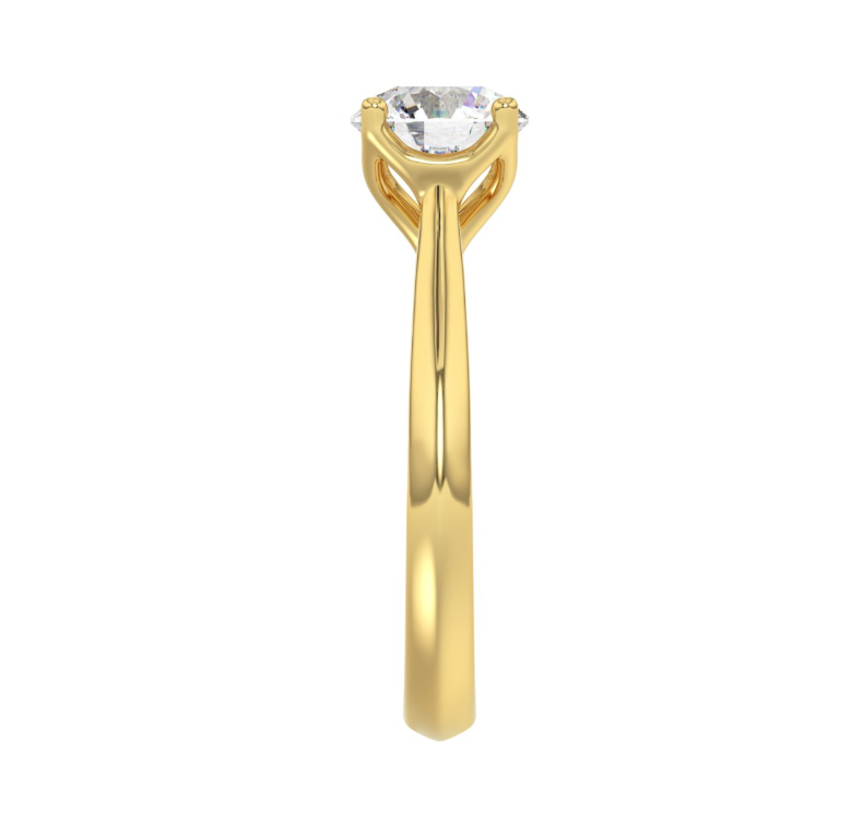 2CT Certified Round Lab-Grown Diamond Solitaire Engagement Ring 14K Yellow Gold ( Color F-G, Clarity Vs1/Vs2 )