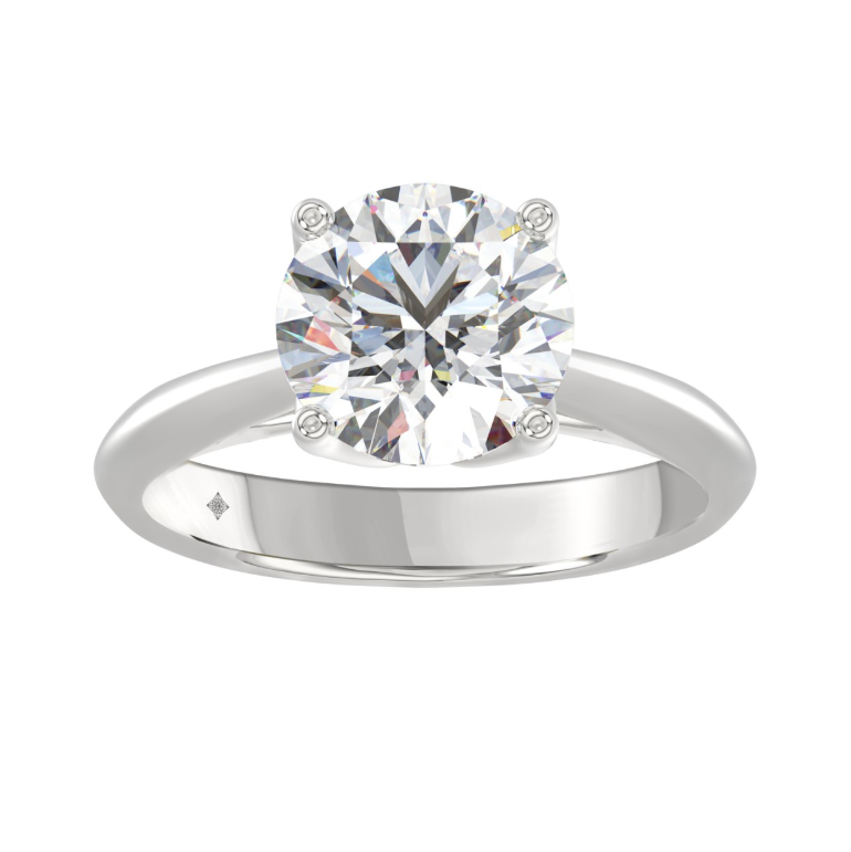 3CT Certified Round Lab-Grown Diamond Solitaire Engagement Ring 14K White Gold ( Color F-G, Clarity Vs1/Vs2 )