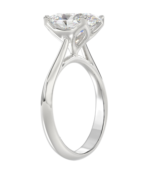 3CT Certified Oval Lab-Grown Diamond Solitaire Engagement Ring 14K White Gold ( Color F-G, Clarity Vs1/Vs2 )