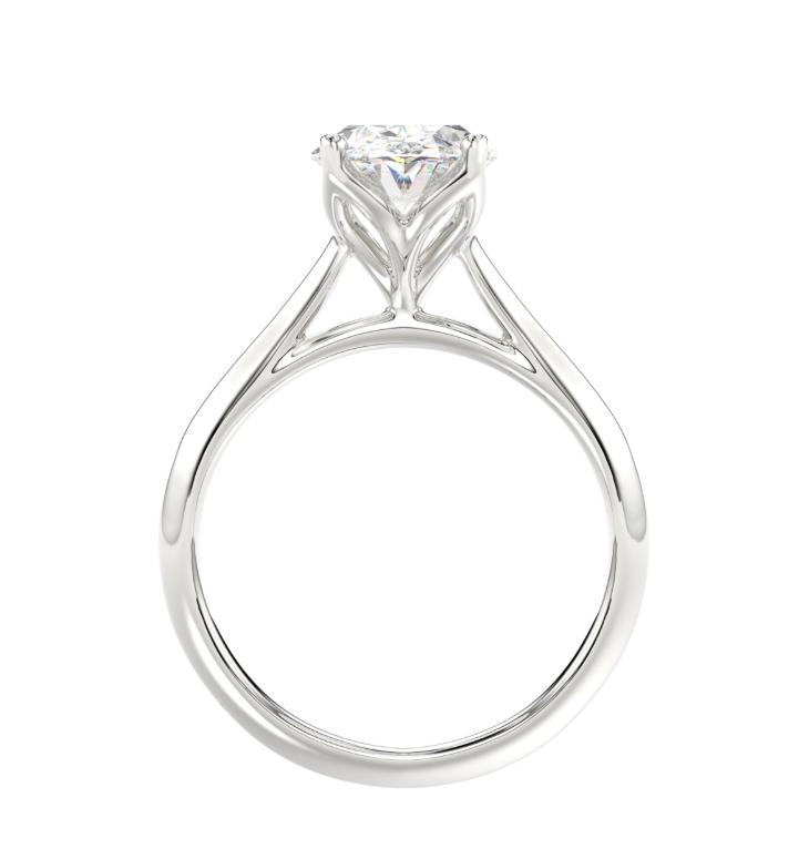 3CT Certified Oval Lab-Grown Diamond Solitaire Engagement Ring 14K White Gold ( Color F-G, Clarity Vs1/Vs2 )