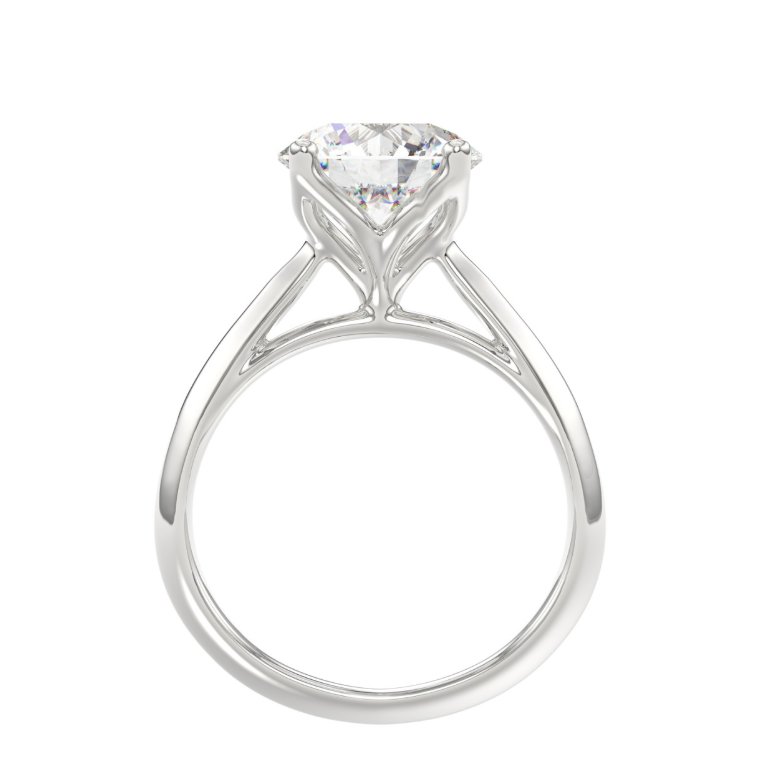 3CT Certified Round Lab-Grown Diamond Solitaire Engagement Ring 14K White Gold ( Color F-G, Clarity Vs1/Vs2 )