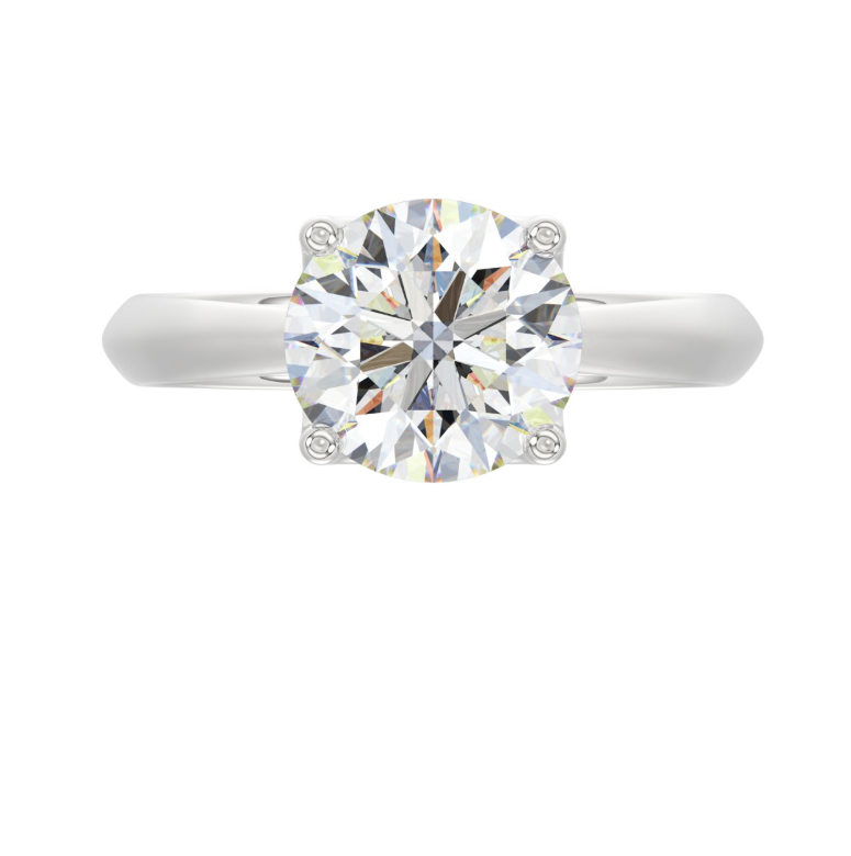 3CT Certified Round Lab-Grown Diamond Solitaire Engagement Ring 14K White Gold ( Color F-G, Clarity Vs1/Vs2 )