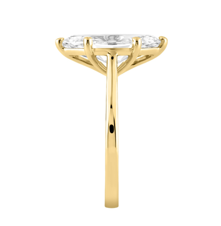 3CT Certified Marquise Lab-Grown Diamond Solitaire Engagement Ring 14K Yellow Gold ( Color F-G, Clarity Vs1/Vs2 )