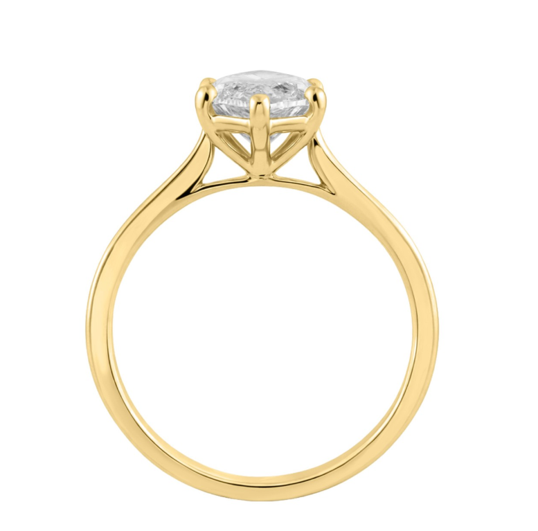 3CT Certified Marquise Lab-Grown Diamond Solitaire Engagement Ring 14K Yellow Gold ( Color F-G, Clarity Vs1/Vs2 )