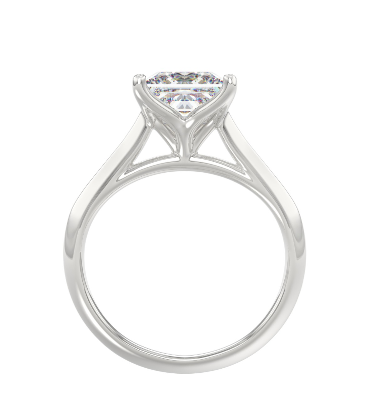 3CT Certified Princess Lab-Grown Diamond Solitaire Engagement Ring 14K White Gold ( Color F-G, Clarity Vs1/Vs2 )