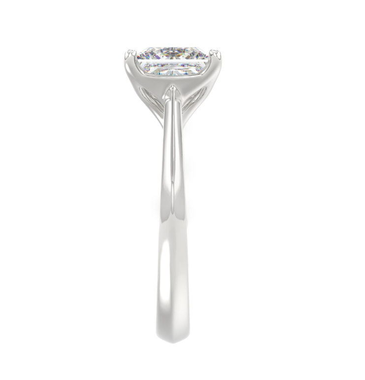 3CT Certified Princess Lab-Grown Diamond Solitaire Engagement Ring 14K White Gold ( Color F-G, Clarity Vs1/Vs2 )