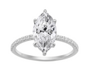 14K WHITE GOLD 2 1/4CT.TW LAB GROWN DIAMOND LADIES RING CENTER STONE 2CT MARQUISE LAB GROWN DIAMOND
