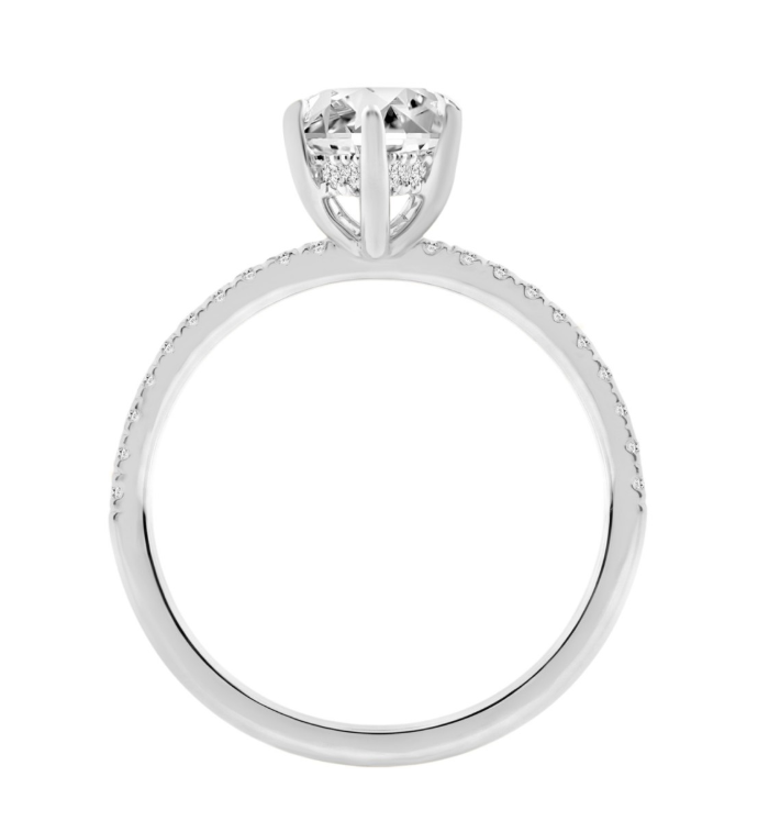 14K WHITE GOLD 2 1/4CT.TW LAB GROWN DIAMOND LADIES RING CENTER STONE 2CT MARQUISE LAB GROWN DIAMOND