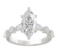14K White Gold 4CT.TW Bridal Ring  3.00CT Marquise LAB GROWN DIAMOND