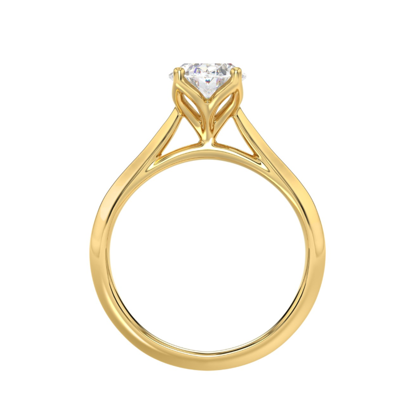 2Ct Certified Oval Lab-Grown Diamond Solitaire Engagement Ring In 14K Yellow Gold (Color F-G, Clarity Vs1/Vs2)