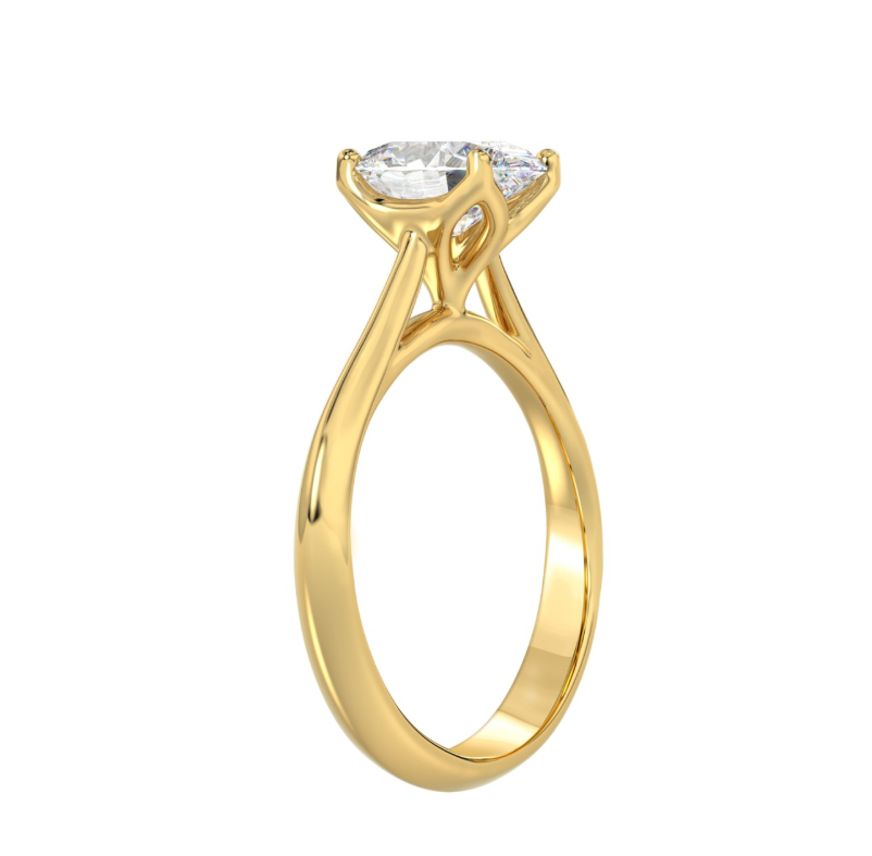 2Ct Certified Oval Lab-Grown Diamond Solitaire Engagement Ring In 14K Yellow Gold (Color F-G, Clarity Vs1/Vs2)