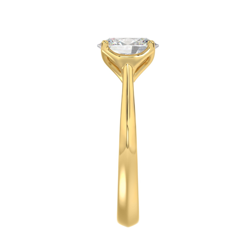 2Ct Certified Oval Lab-Grown Diamond Solitaire Engagement Ring In 14K Yellow Gold (Color F-G, Clarity Vs1/Vs2)