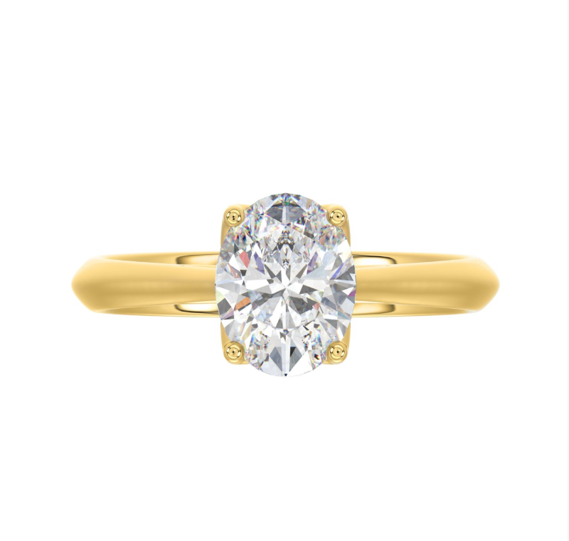 2Ct Certified Oval Lab-Grown Diamond Solitaire Engagement Ring In 14K Yellow Gold (Color F-G, Clarity Vs1/Vs2)