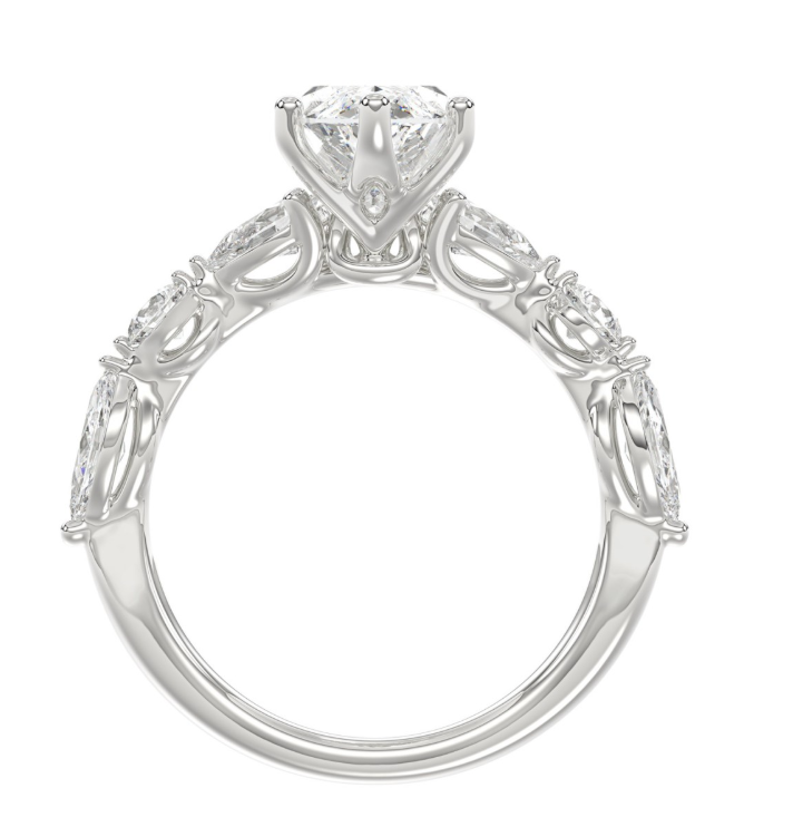 14K White Gold 4CT.TW Bridal Ring  3.00CT Marquise LAB GROWN DIAMOND