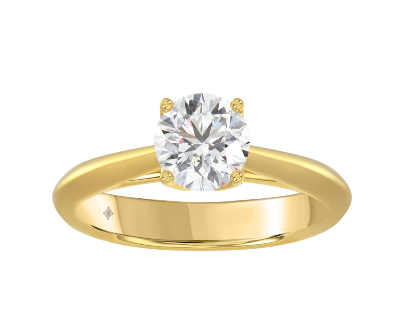 1CT Certified Round Lab-Grown Diamond  Solitaire Engagement Ring 14K Yellow Gold ( Color F-G, Clarity Vs1/Vs2 ) (Copy)