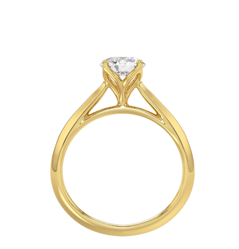 1CT Certified Round Lab-Grown Diamond  Solitaire Engagement Ring 14K Yellow Gold ( Color F-G, Clarity Vs1/Vs2 ) (Copy)