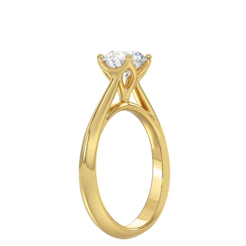 1CT Certified Round Lab-Grown Diamond  Solitaire Engagement Ring 14K Yellow Gold ( Color F-G, Clarity Vs1/Vs2 ) (Copy)