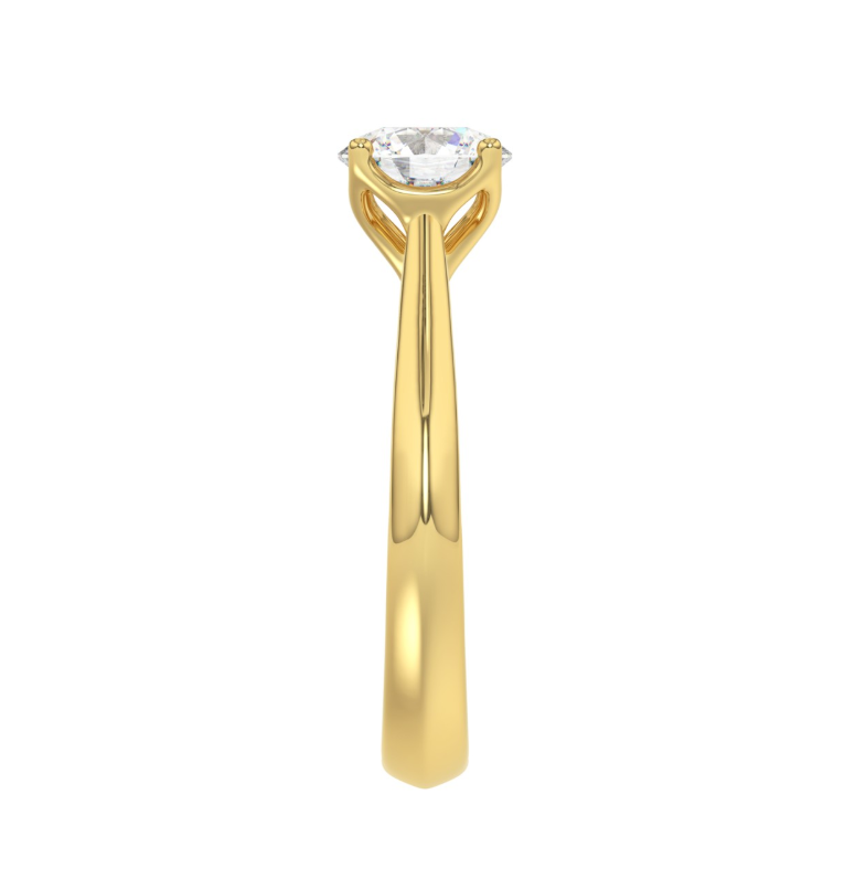 1CT Certified Round Lab-Grown Diamond  Solitaire Engagement Ring 14K Yellow Gold ( Color F-G, Clarity Vs1/Vs2 ) (Copy)