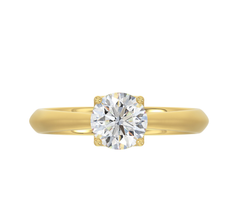 1CT Certified Round Lab-Grown Diamond  Solitaire Engagement Ring 14K Yellow Gold ( Color F-G, Clarity Vs1/Vs2 ) (Copy)
