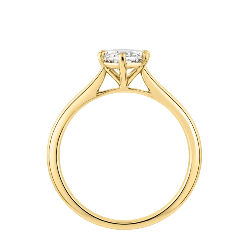 2CT Certified Marquise Lab-Grown Diamond  Solitaire Engagement Ring 14K Yellow Gold ( Color F-G, Clarity Vs1/Vs2 )