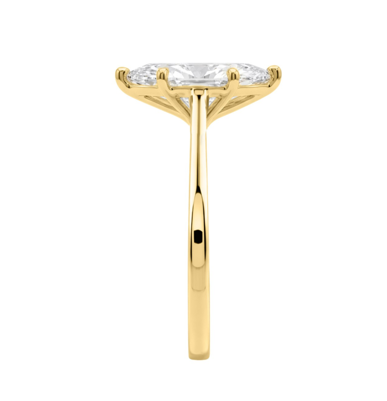 2CT Certified Marquise Lab-Grown Diamond  Solitaire Engagement Ring 14K Yellow Gold ( Color F-G, Clarity Vs1/Vs2 )