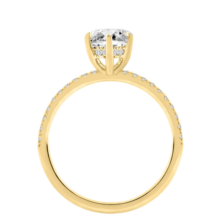 14K YELLOW GOLD 2 1/4CT MARQUISE/ROUND DIAMOND LADIES RING (CENTER STONE MARQUISE DIAMOND 2CT)