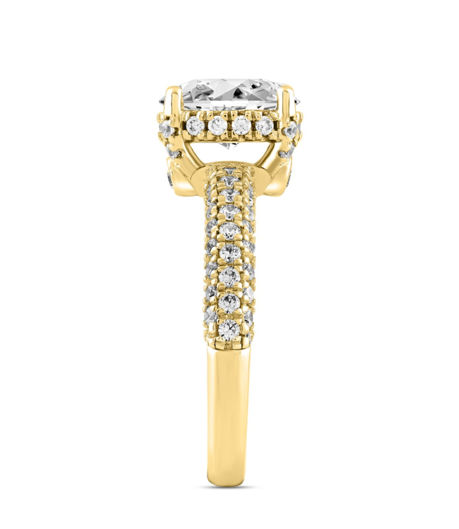2 3/4CT.TW LAB GROWN DIAMOND 14K YELLOW GOLD CENTER STONE 2CT OVAL LAB GROWNDIAMOND