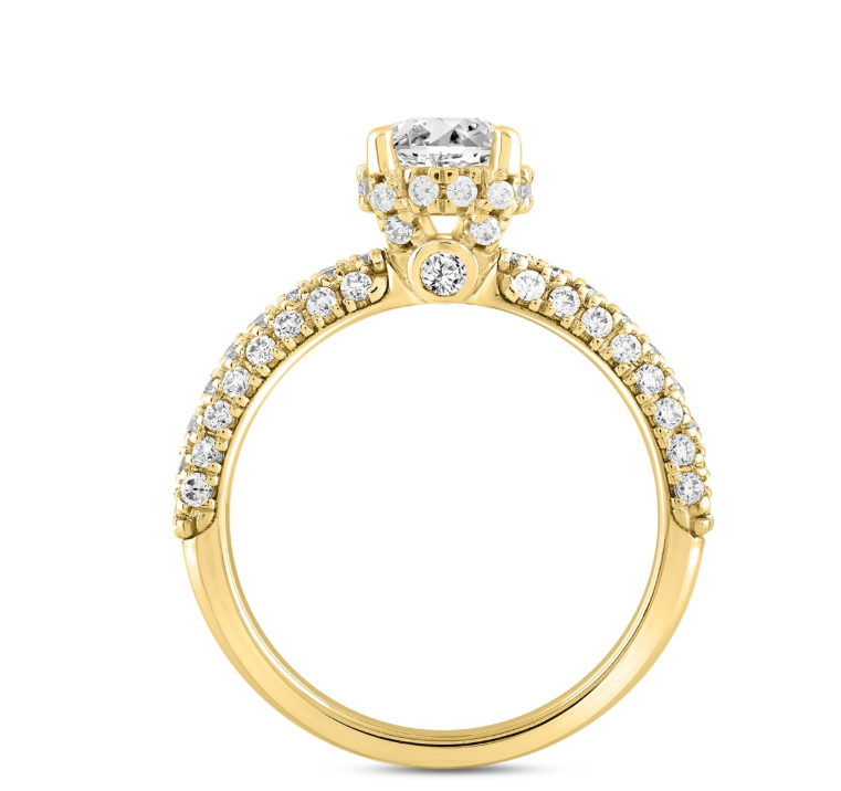 2 3/4CT.TW LAB GROWN DIAMOND 14K YELLOW GOLD CENTER STONE 2CT OVAL LAB GROWNDIAMOND
