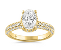2 3/4CT.TW LAB GROWN DIAMOND 14K YELLOW GOLD CENTER STONE 2CT OVAL LAB GROWNDIAMOND