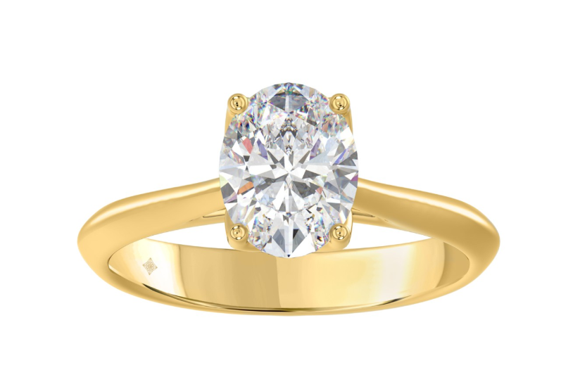 2.00 Ct Certified Oval Lab-Grown Diamond Solitaire Engagement Ring In 14K Yellow Gold (Color F-G -Clarity Vs1/Vs2)