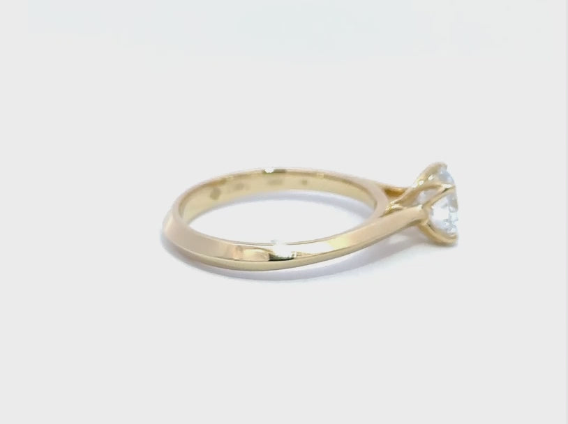 1CT Certified Round Lab-Grown Diamond  Solitaire Engagement Ring 14K Yellow Gold ( Color F-G, Clarity Vs1/Vs2 ) (Copy)