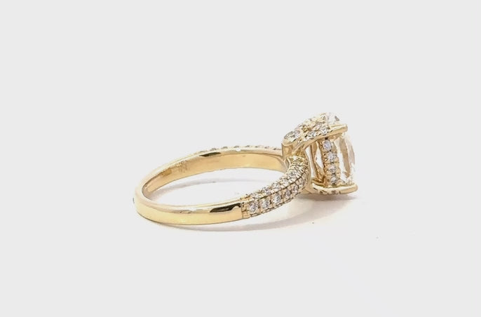 2 3/4CT.TW LAB GROWN DIAMOND 14K YELLOW GOLD CENTER STONE 2CT OVAL LAB GROWNDIAMOND