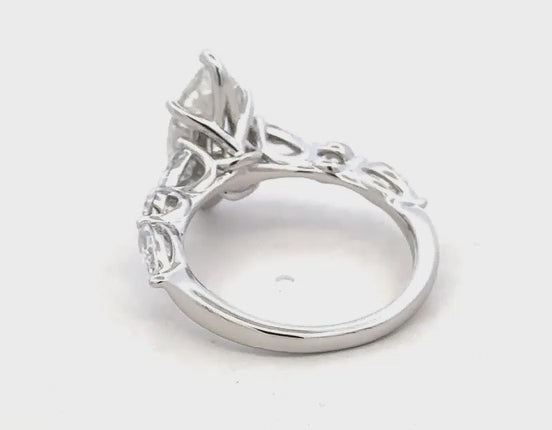 14K White Gold 4CT.TW Bridal Ring  3.00CT Marquise LAB GROWN DIAMOND